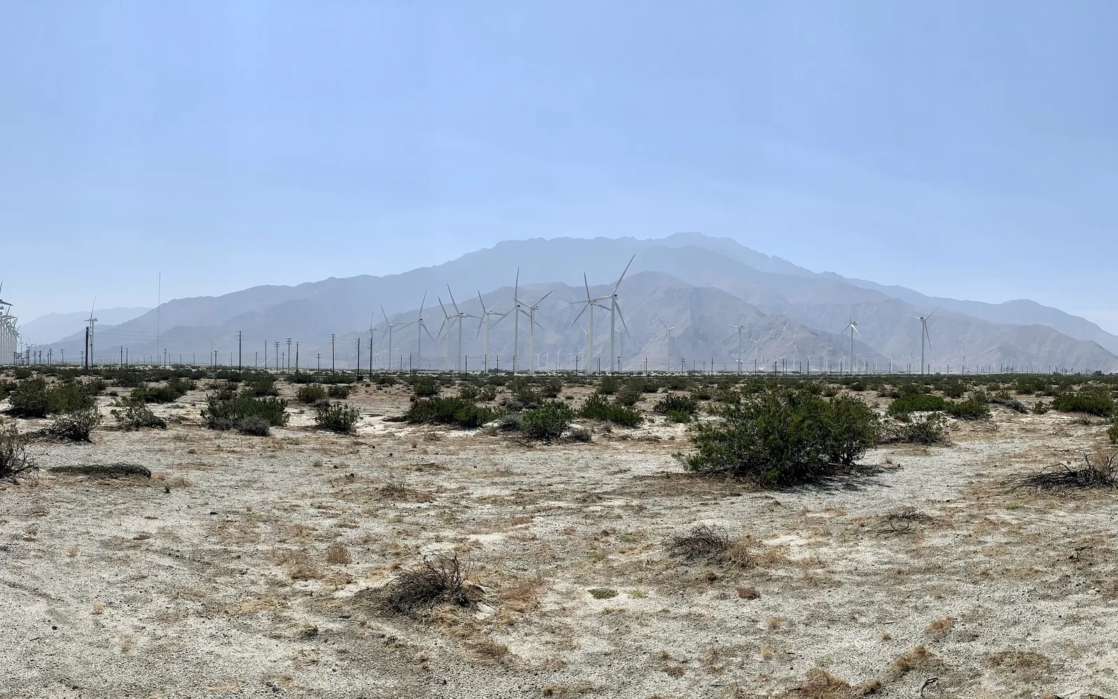 San Gorgonio Pass wind farm showing modern infrastructure and development in the Inland Empire landscape